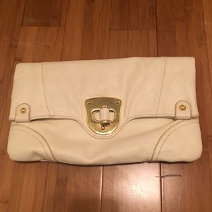 White foldover clutch